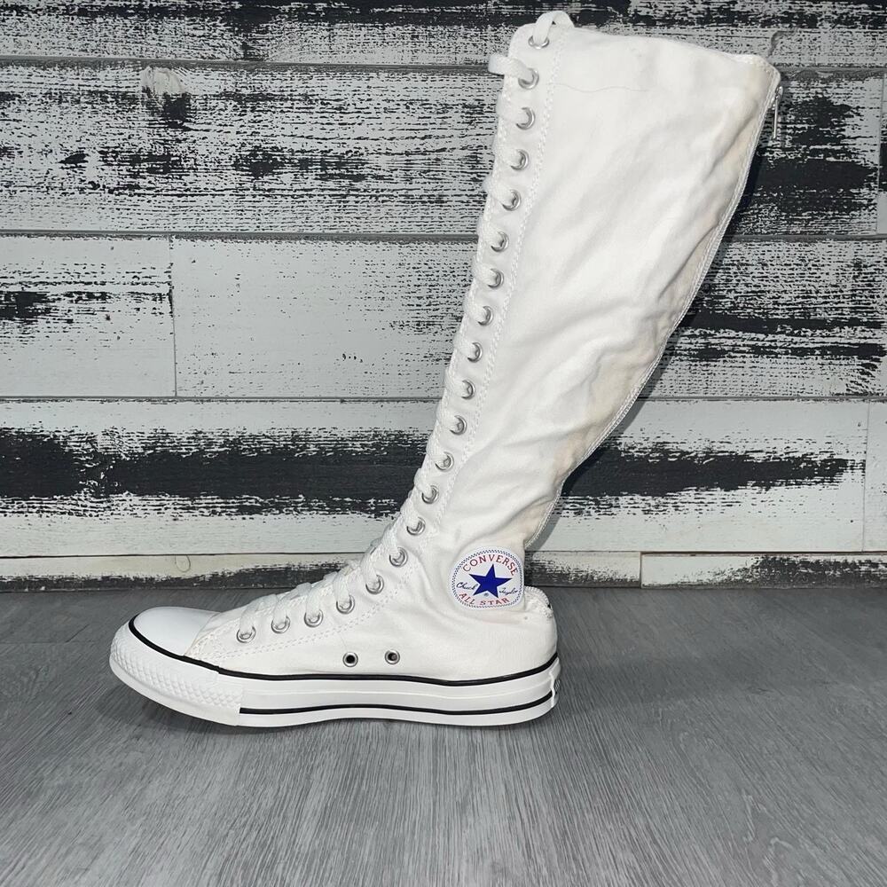 Converse Chuck Taylor All Star Knee High White Black Sneaker Shoes Womens Size 8